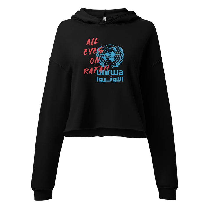 All Eyes on Rafah - Crop Hoodie, Womens Cropped Hoodie Black