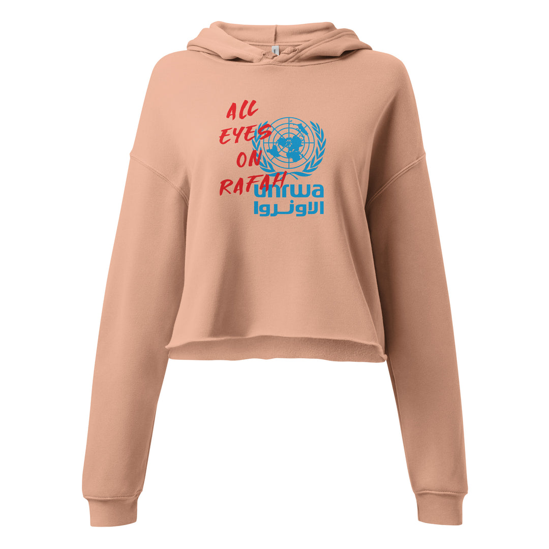 All Eyes on Rafah - Crop Hoodie, Womens Cropped Hoodie Peach