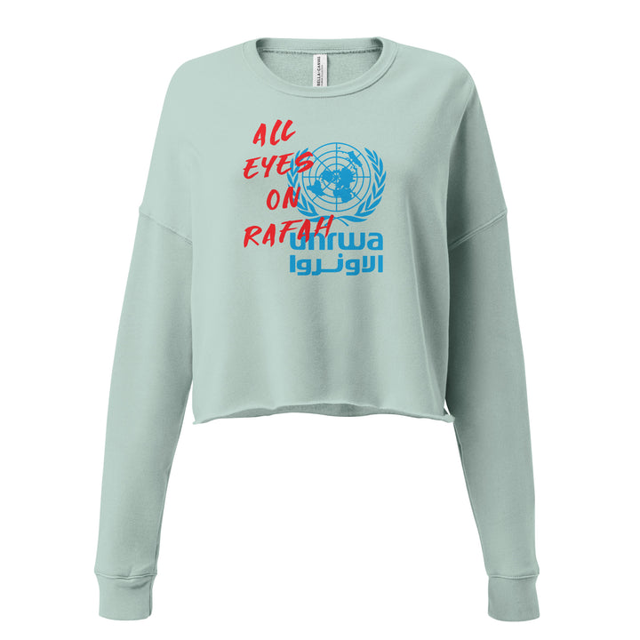 All Eyes on Rafah - Crop Sweatshirt, Womens Cropped Sweatshirt Dusty Blue