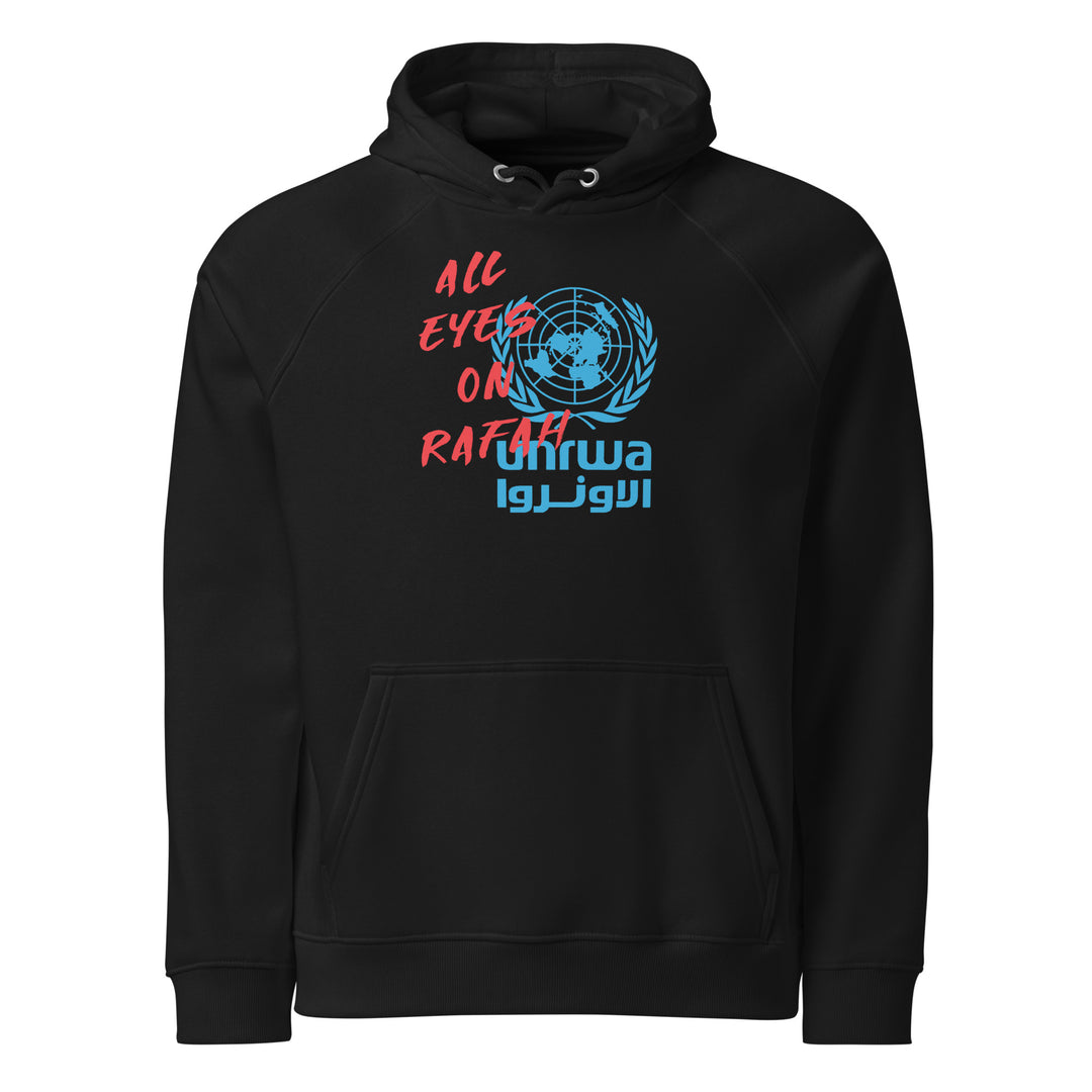 All Eyes on Rafah - Men’s Eco Raglan Hoodie, Eco Raglan Hoodie Black