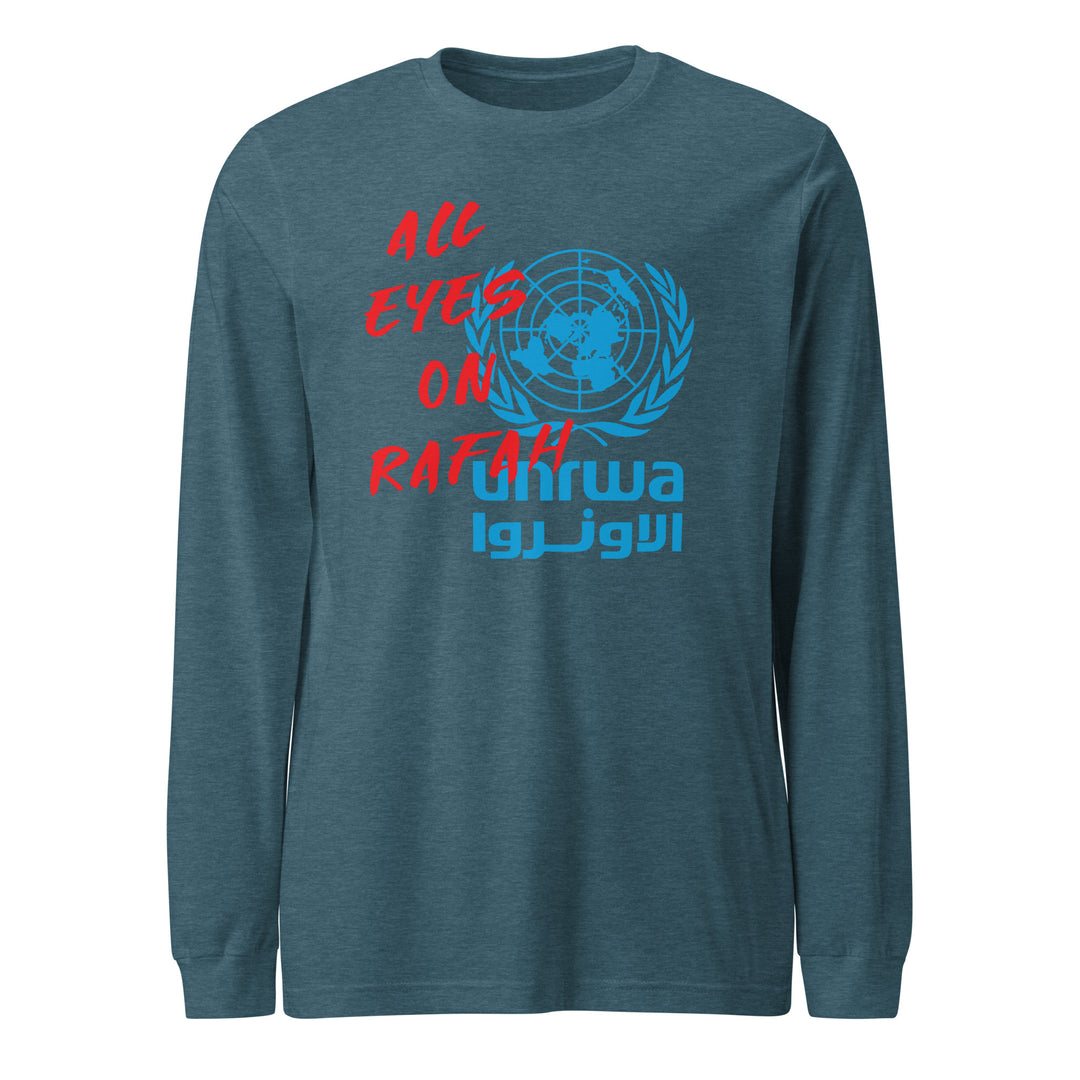 All Eyes on Rafah - Men’s Long Sleeve Shirt, Heather Deep Teal