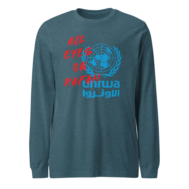 All Eyes on Rafah - Men’s Long Sleeve Shirt, Heather Deep Teal
