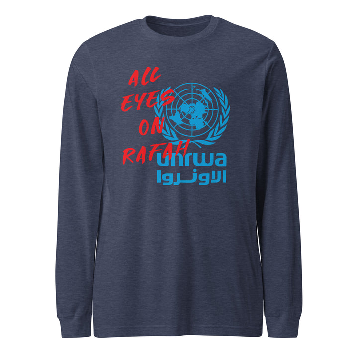 All Eyes on Rafah - Men’s Long Sleeve Shirt, Heather Navy
