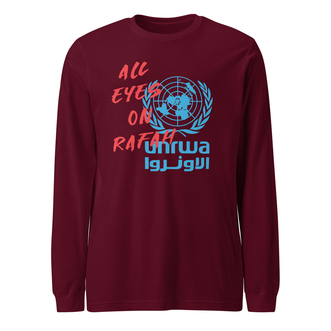 All Eyes on Rafah - Men’s Long Sleeve Shirt, Maroon