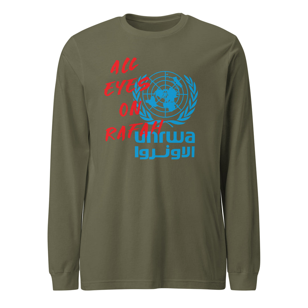All Eyes on Rafah - Men’s Long Sleeve Shirt, Military Green