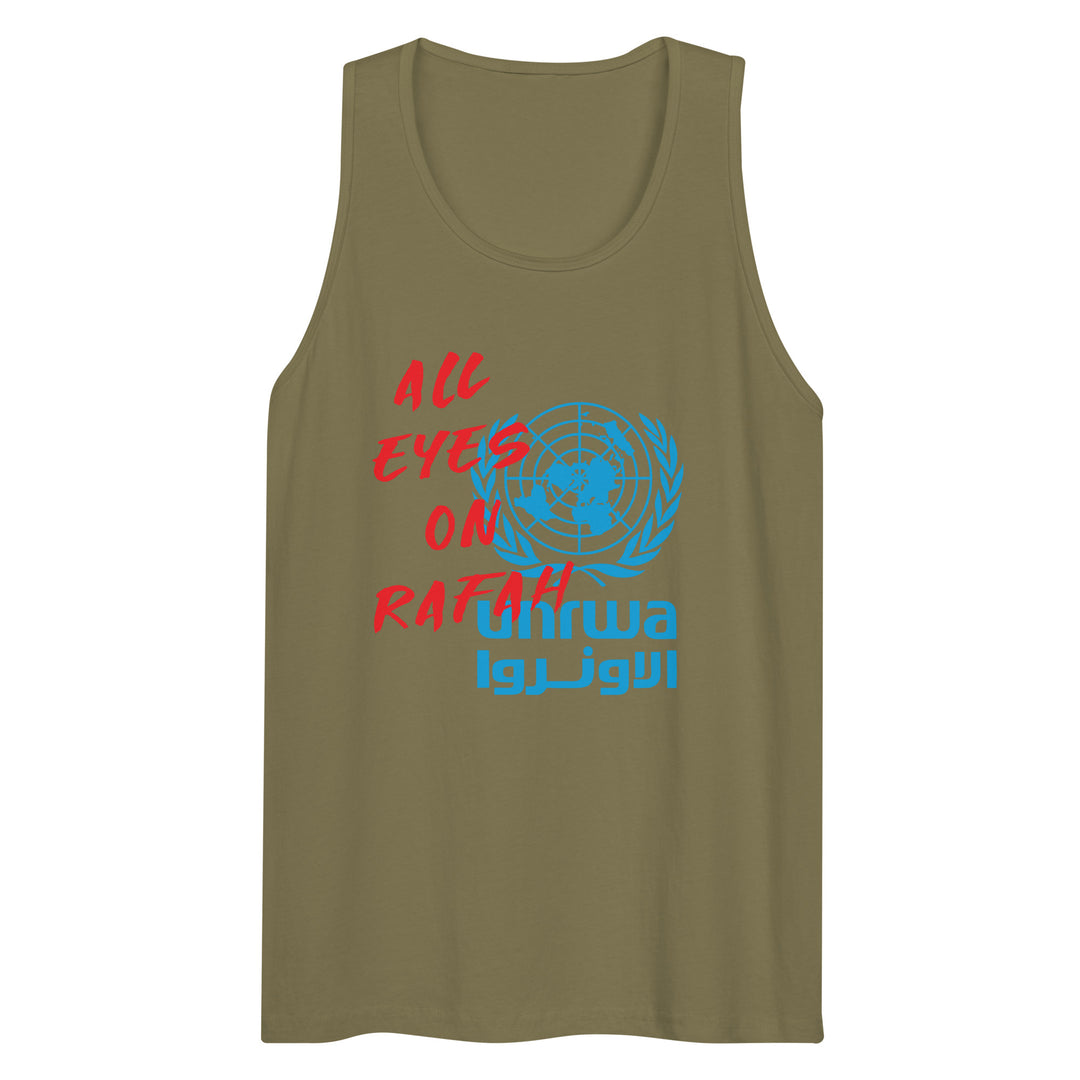 All Eyes on Rafah - Men’s Premium Tank Top, Mens Premium Tank Top Military Green