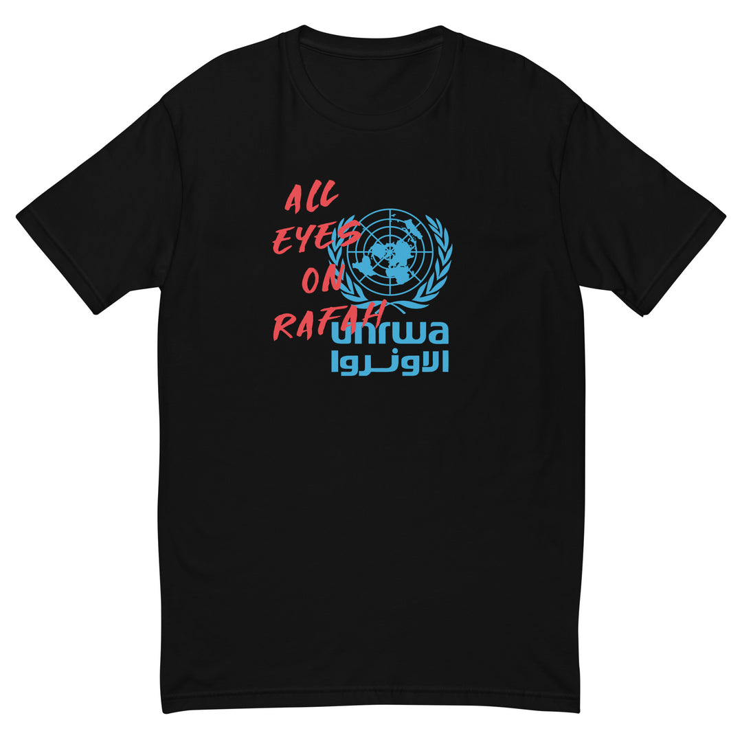 All Eyes on Rafah - Short Sleeve T-Shirt, Mens Fitted T Shirt Black