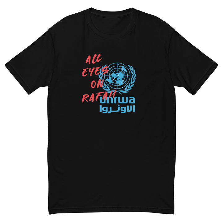 All Eyes on Rafah - Short Sleeve T-Shirt, Mens Fitted T Shirt Black