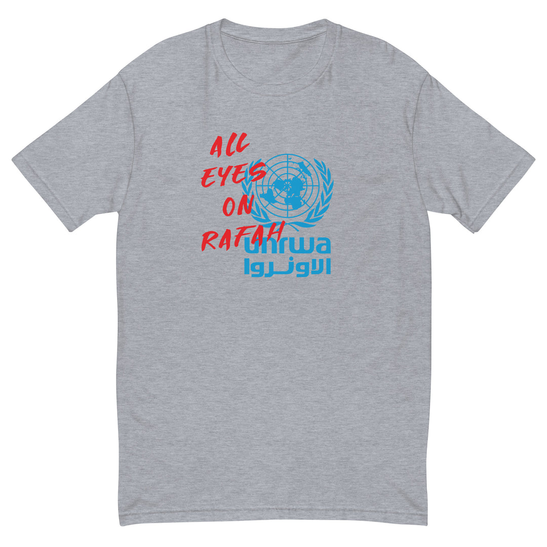 All Eyes on Rafah - Short Sleeve T-Shirt, Mens Fitted T Shirt Heather Grey
