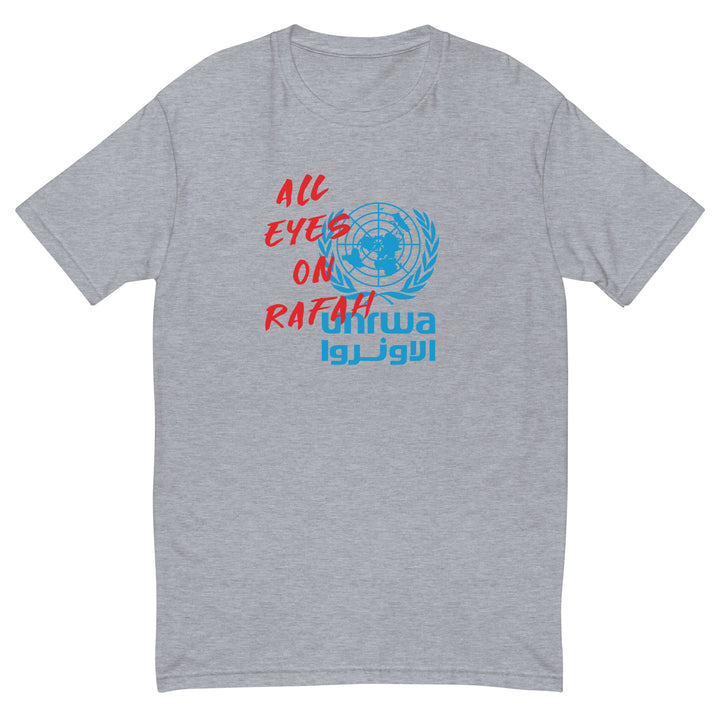 All Eyes on Rafah - Short Sleeve T-Shirt, Mens Fitted T Shirt Heather Grey