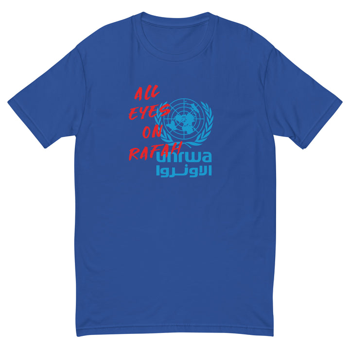All Eyes on Rafah - Short Sleeve T-Shirt, Mens Fitted T Shirt Royal Blue