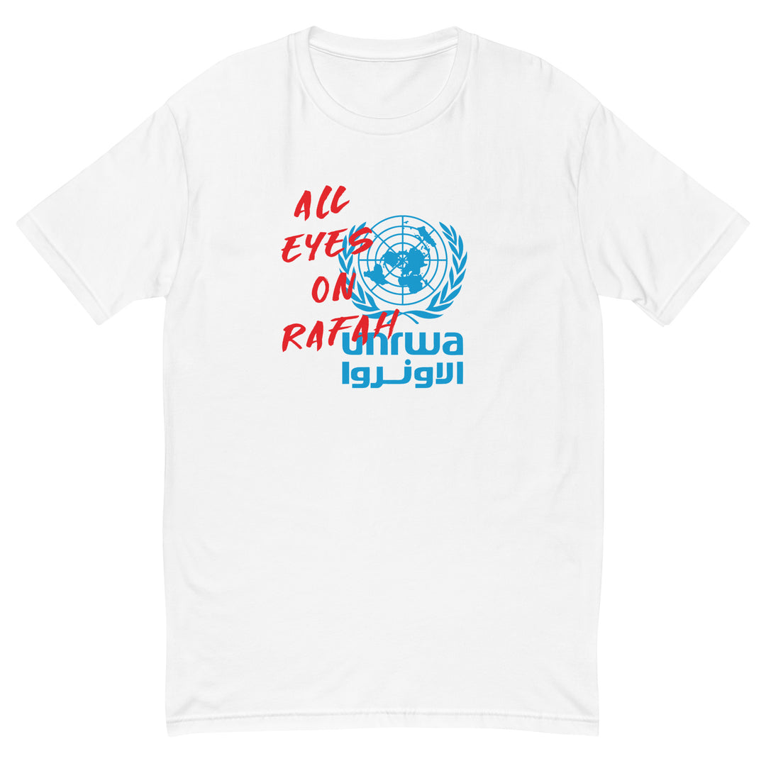 All Eyes on Rafah - Short Sleeve T-Shirt, Mens Fitted T Shirt White
