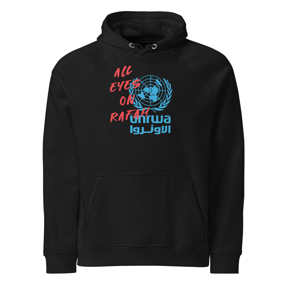 All Eyes on Rafah - Women’s Eco Raglan Hoodie, Eco Raglan Hoodie Black