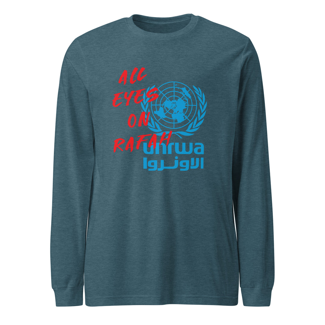 All Eyes on Rafah - Women’s Long Sleeve Tee, Heather Deep Teal