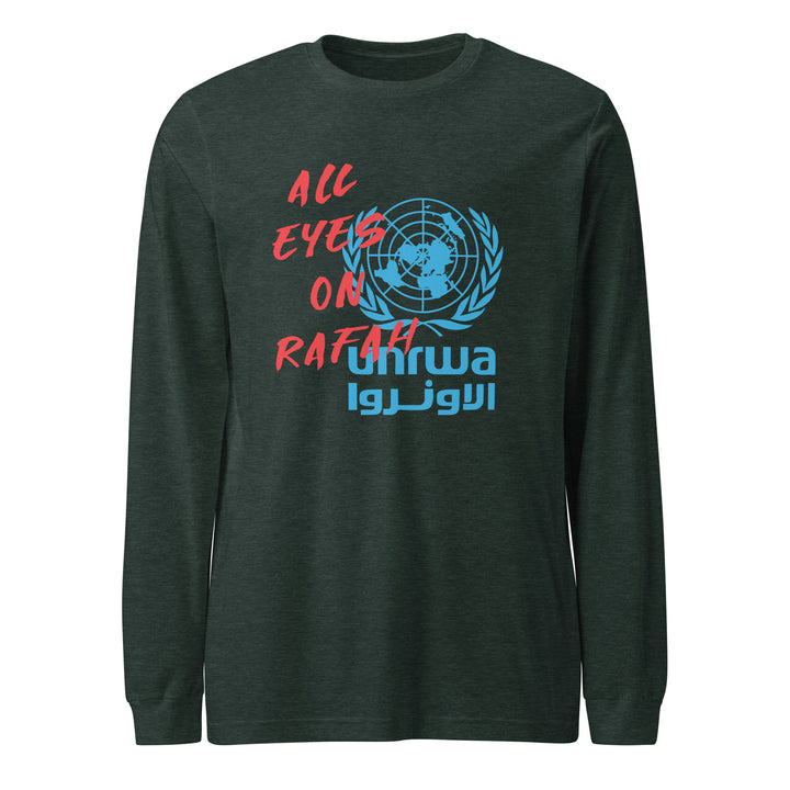 All Eyes on Rafah - Women’s Long Sleeve Tee, Heather Forest