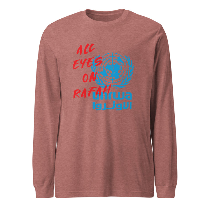 All Eyes on Rafah - Women’s Long Sleeve Tee, Heather Mauve