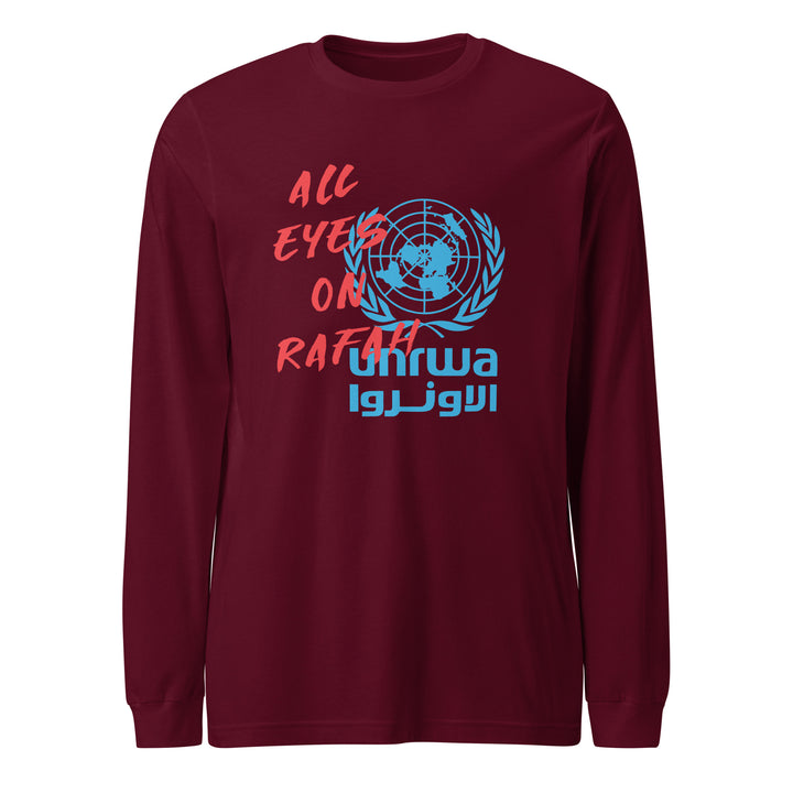 All Eyes on Rafah - Women’s Long Sleeve Tee, Maroon