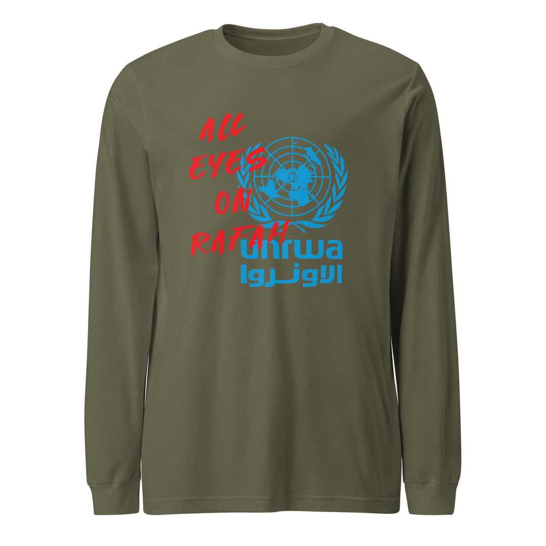 All Eyes on Rafah - Women’s Long Sleeve Tee, Military Green