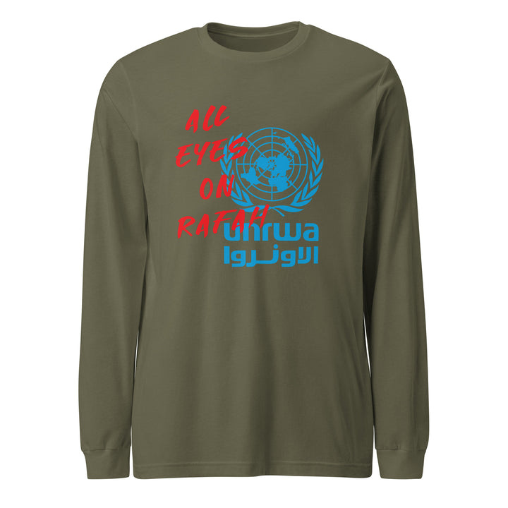 All Eyes on Rafah - Women’s Long Sleeve Tee, Military Green