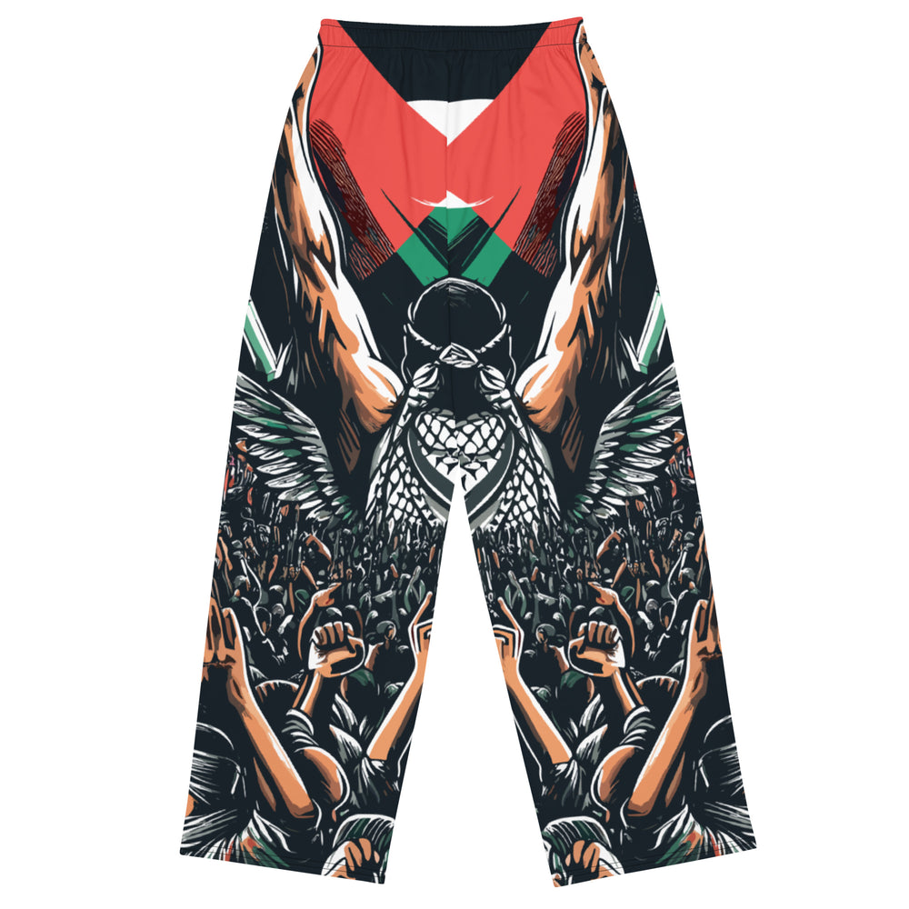 Art by Moh - All-Over Print Men’s Wide-Leg Pants, Wide Leg Pants White