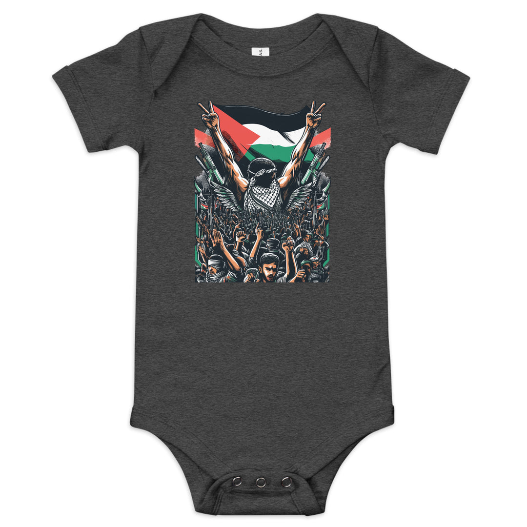 Art by Moh - Baby Short Sleeve One Piece, Dark Grey Heather