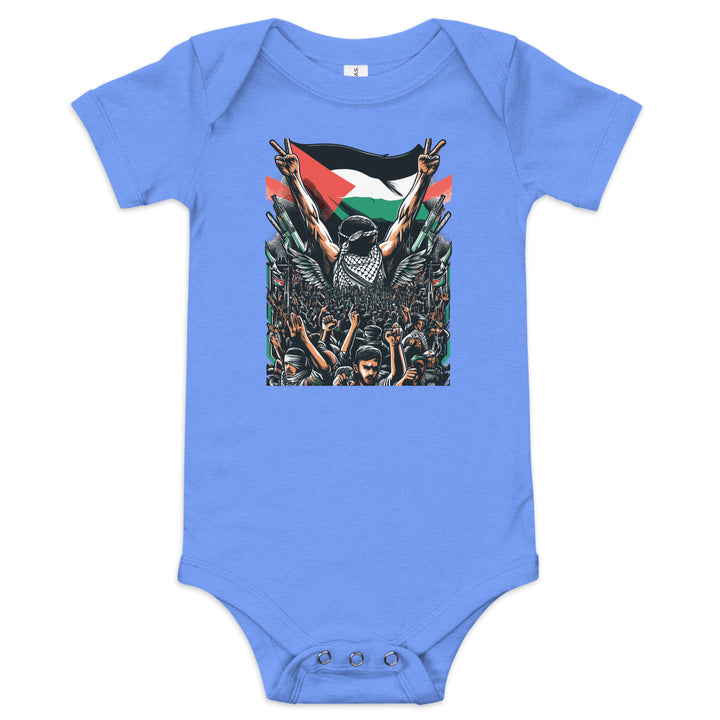 Art by Moh - Baby Short Sleeve One Piece, Heather Columbia Blue