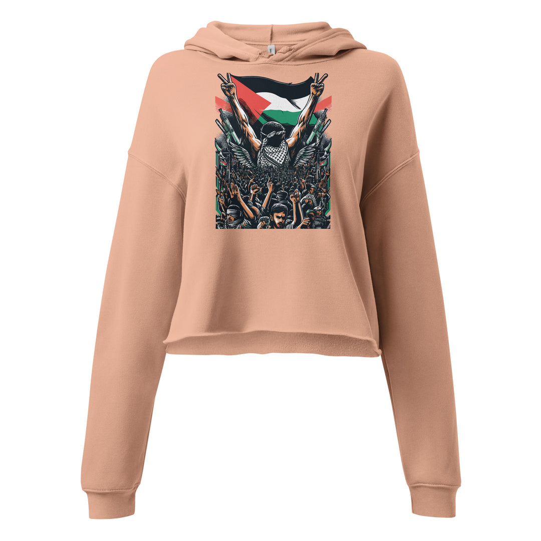 Art by Moh - Crop Hoodie, Womens Cropped Hoodie Peach