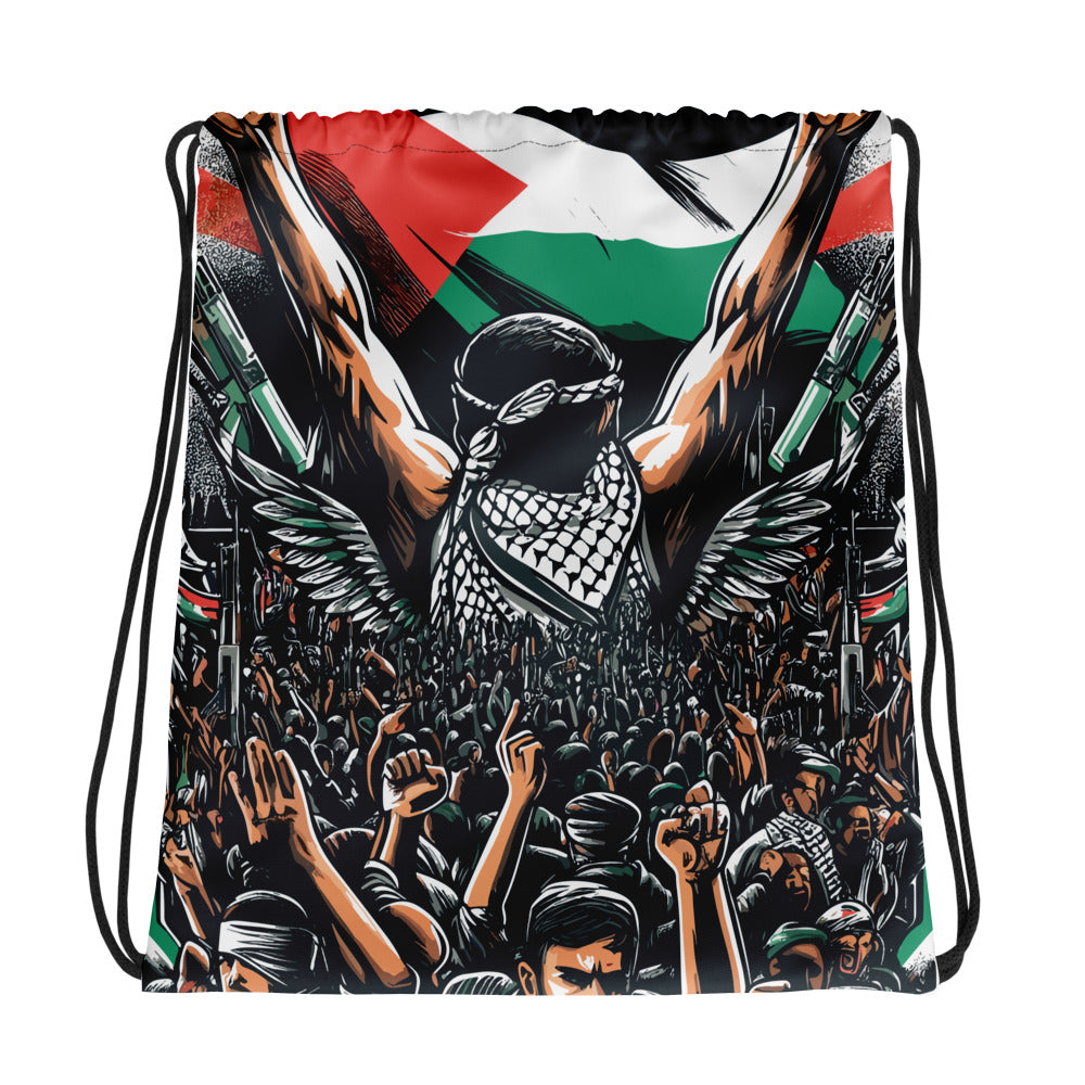Art by Moh – Drawstring Bag, White, front view