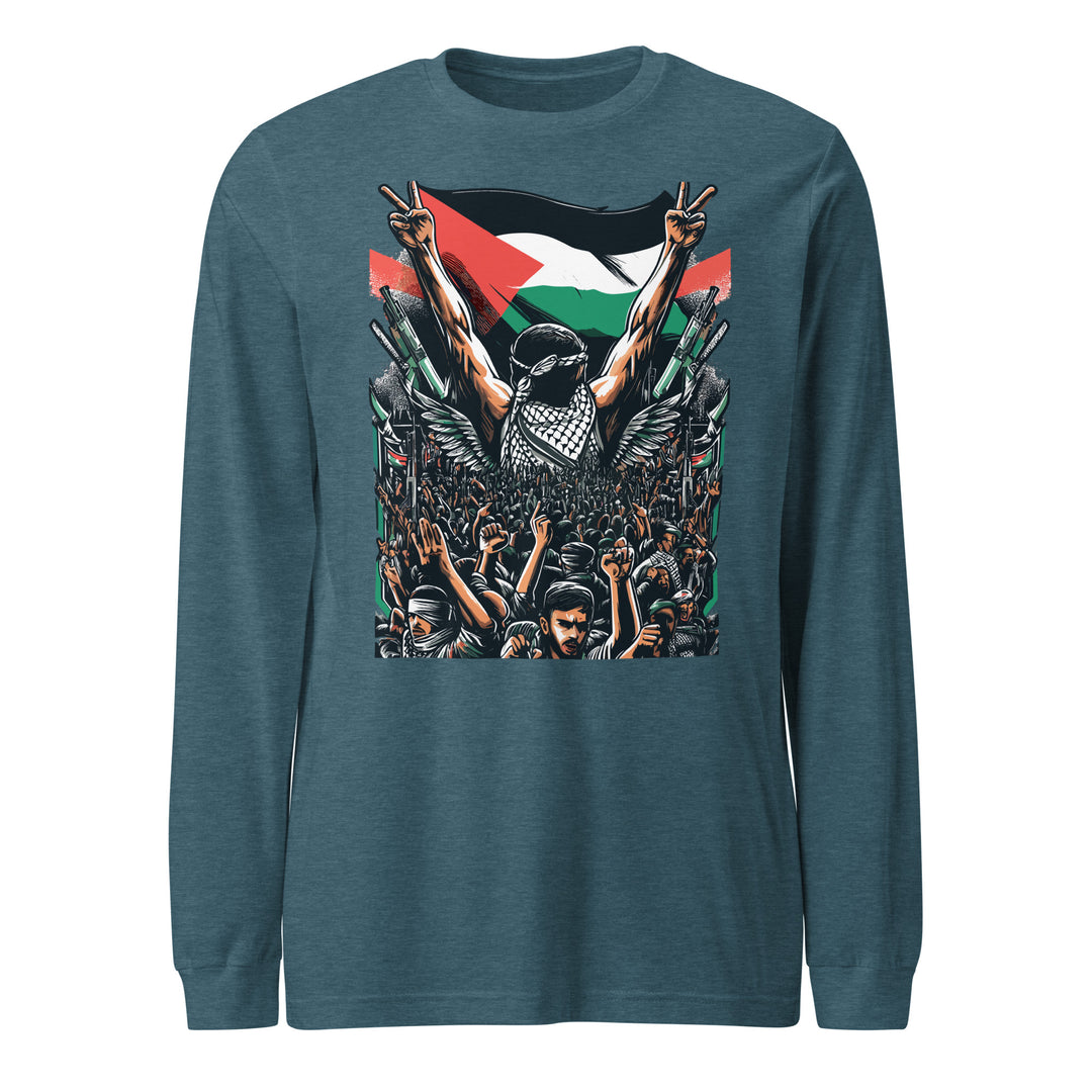 Art by Moh - Men’s Long Sleeve Shirt, Heather Deep Teal