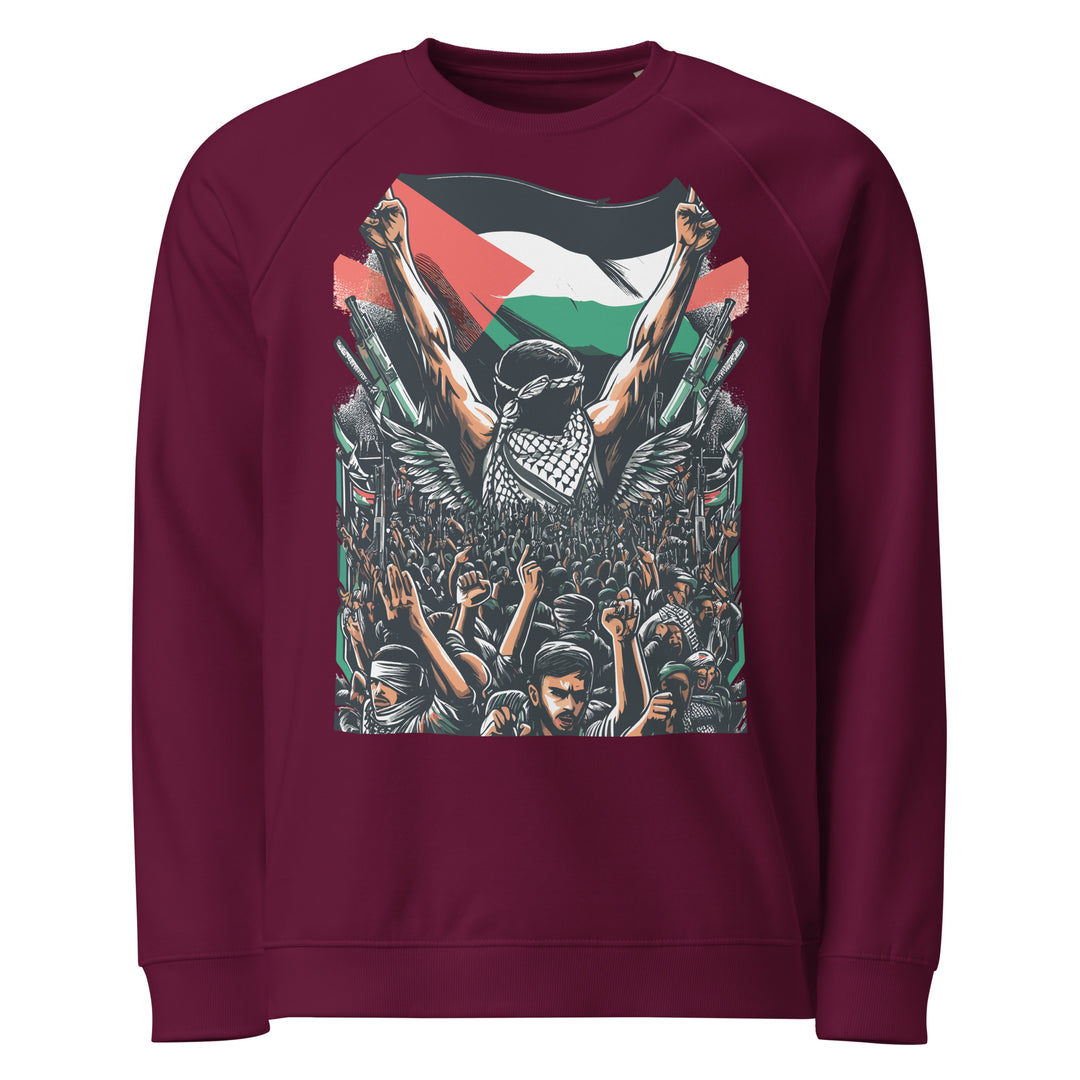 Art by Moh - Men’s Organic Raglan Sweatshirt, Burgundy