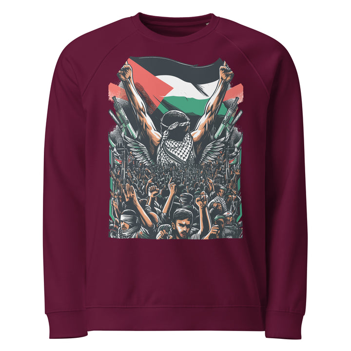 Art by Moh - Men’s Organic Raglan Sweatshirt, Burgundy