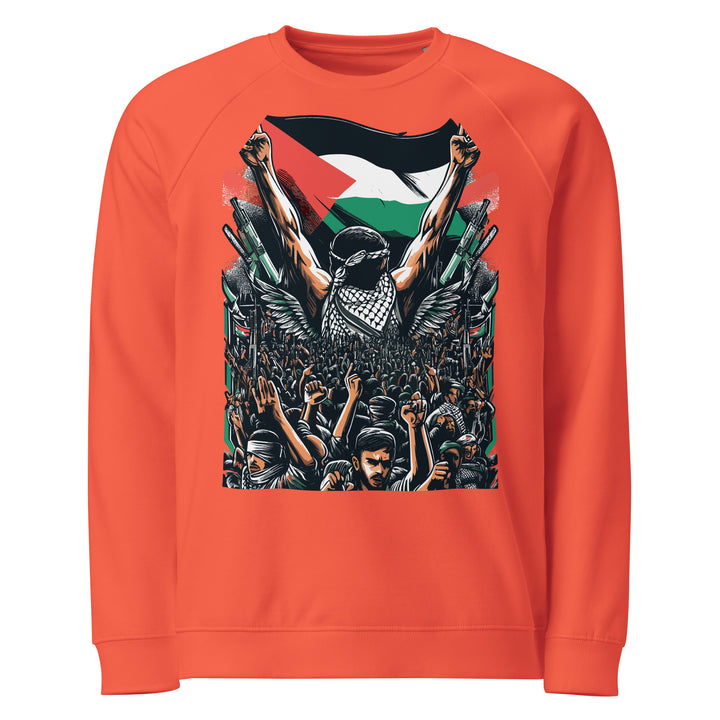 Art by Moh - Men’s Organic Raglan Sweatshirt, Burnt Orange
