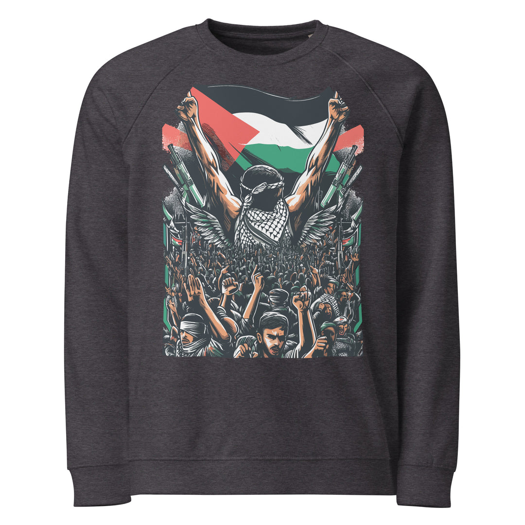 Art by Moh - Men’s Organic Raglan Sweatshirt, Charcoal Melange