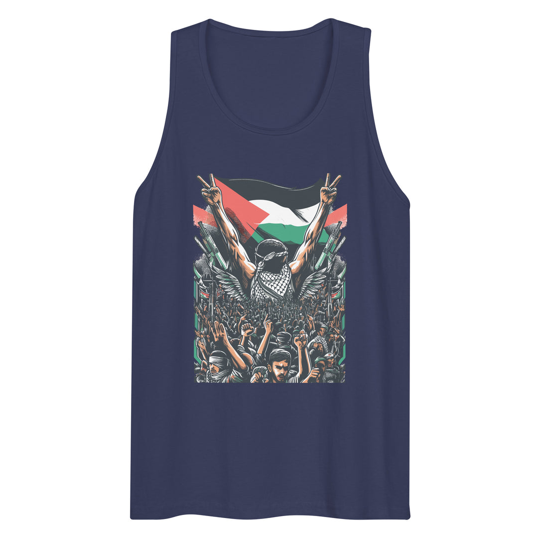 Art by Moh - Men’s Premium Tank Top, Mens Premium Tank Top Harbor Blue