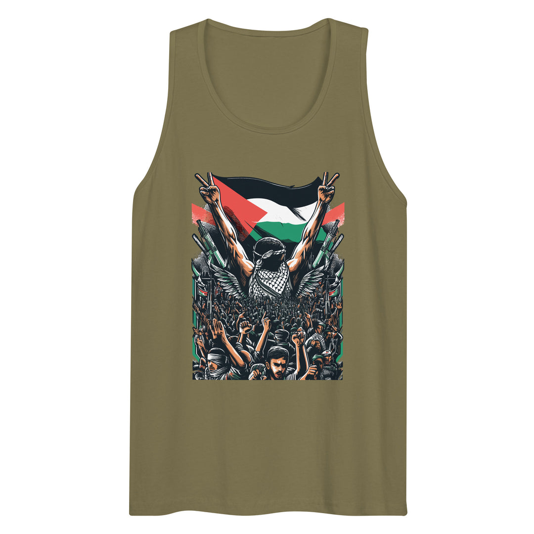 Art by Moh - Men’s Premium Tank Top, Mens Premium Tank Top Military Green