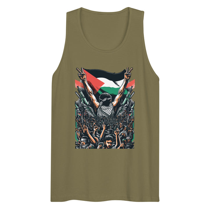 Art by Moh - Men’s Premium Tank Top, Mens Premium Tank Top Military Green