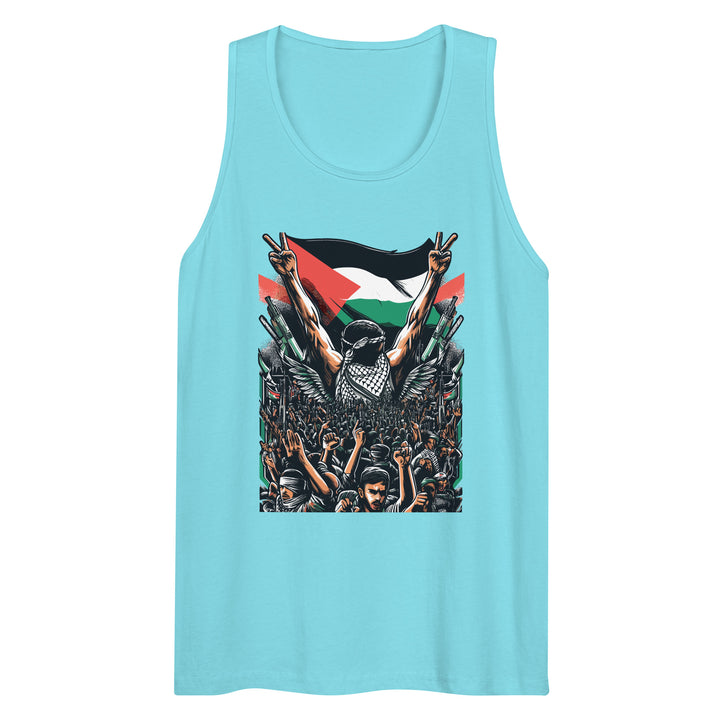 Art by Moh - Men’s Premium Tank Top, Mens Premium Tank Top Pacific Blue