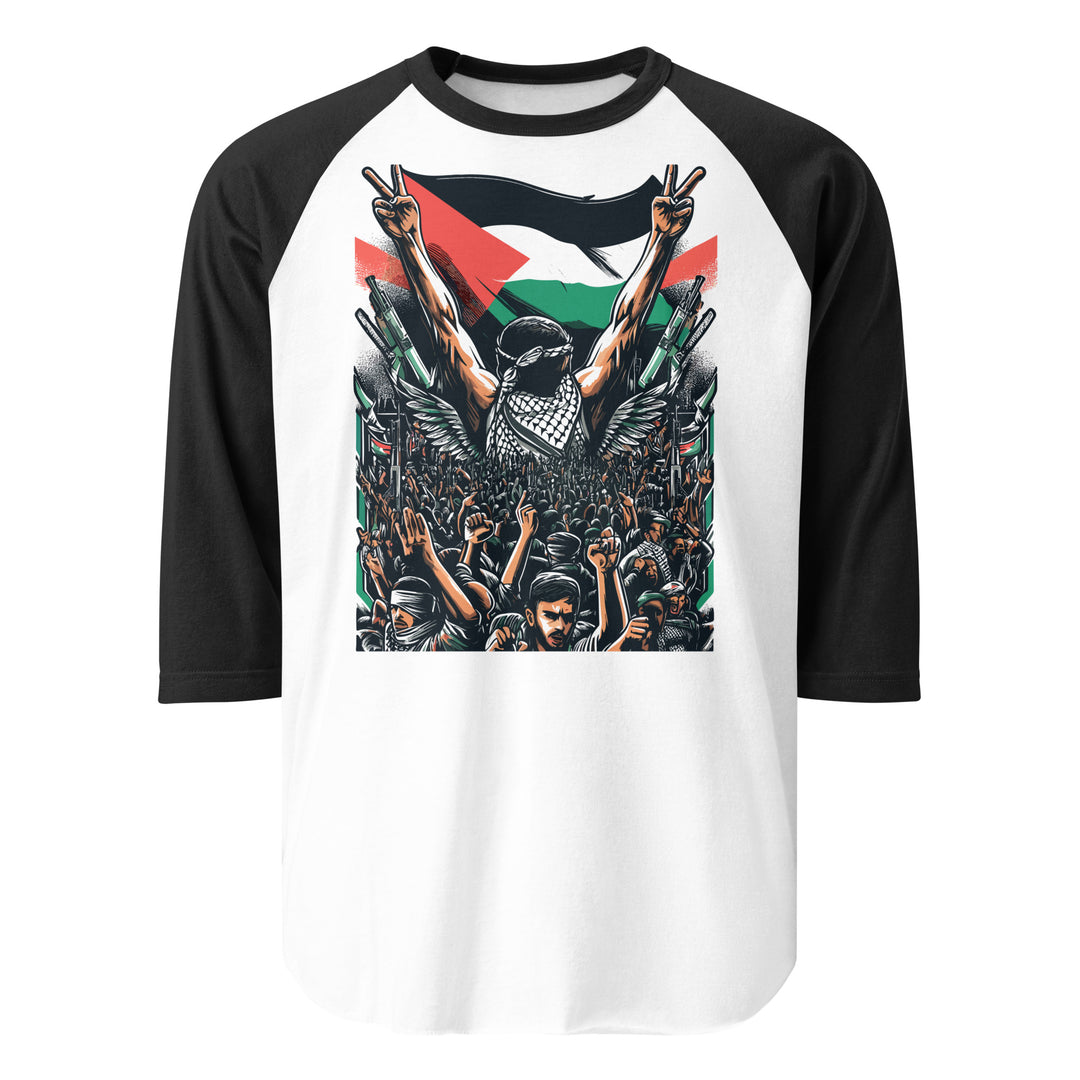 Art by Moh - Men’s ¾ Sleeve Raglan Shirt, 34 Sleeve Raglan Shirt White Black
