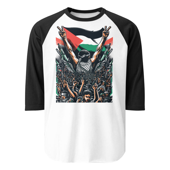 Art by Moh - Men’s ¾ Sleeve Raglan Shirt, 34 Sleeve Raglan Shirt White Black