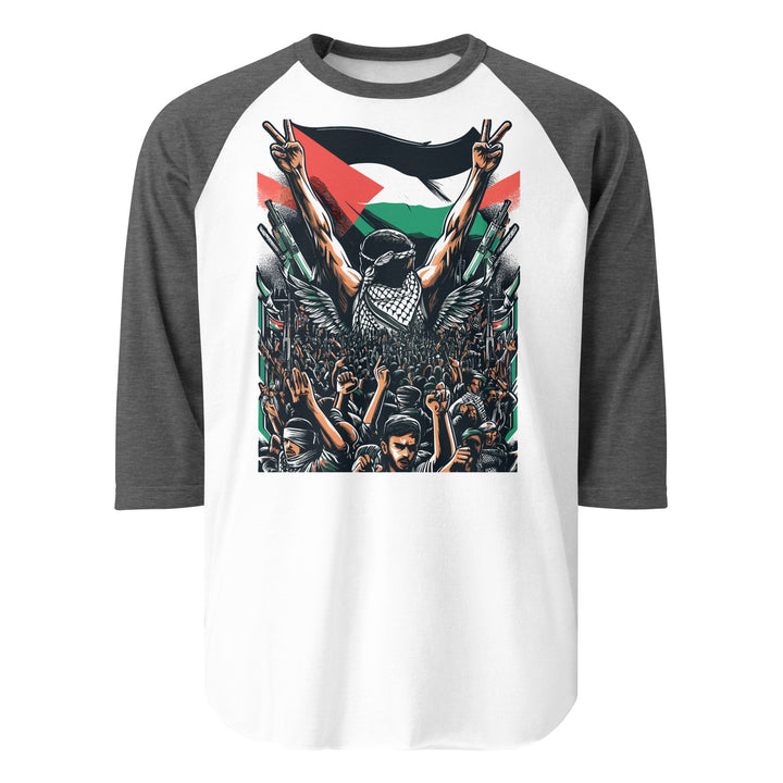 Art by Moh - Men’s ¾ Sleeve Raglan Shirt, 34 Sleeve Raglan Shirt White Heather Charcoal