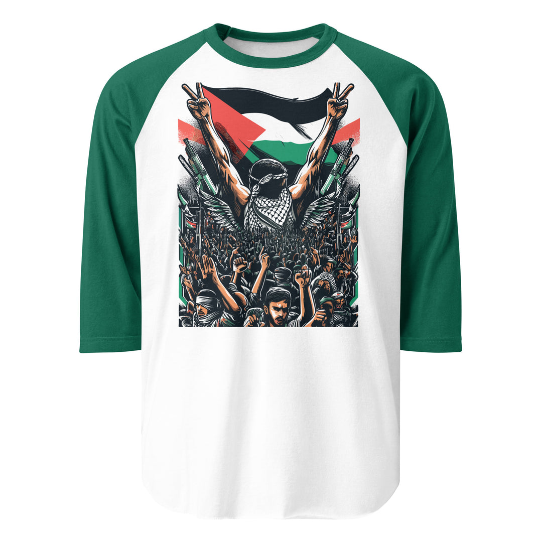 Art by Moh - Men’s ¾ Sleeve Raglan Shirt, 34 Sleeve Raglan Shirt White Kelly