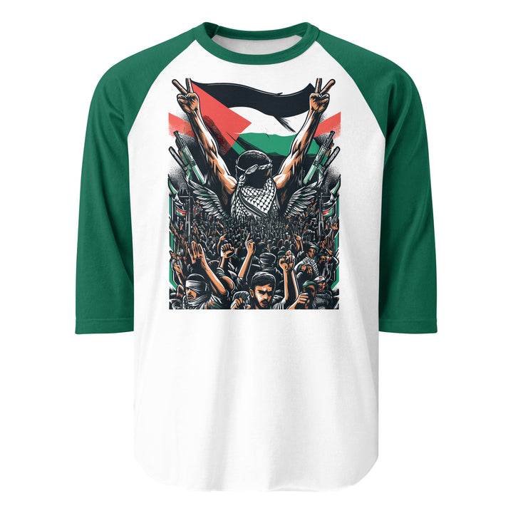 Art by Moh - Men’s ¾ Sleeve Raglan Shirt, 34 Sleeve Raglan Shirt White Kelly
