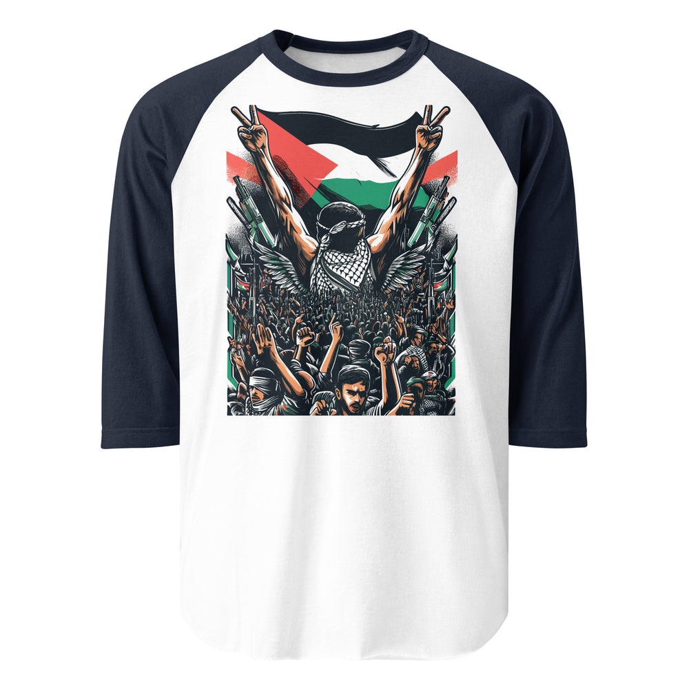 Art by Moh - Men’s ¾ Sleeve Raglan Shirt, 34 Sleeve Raglan Shirt White Navy