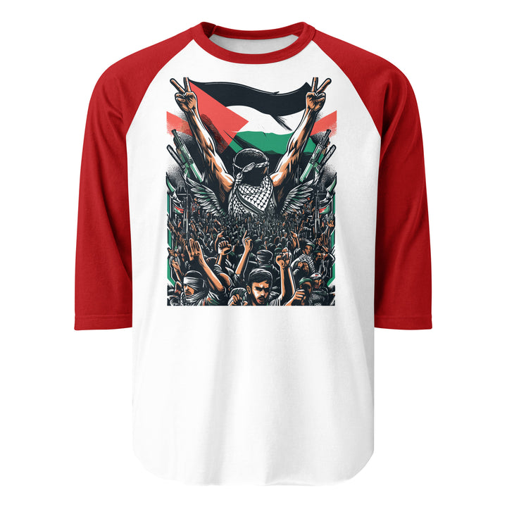 Art by Moh - Men’s ¾ Sleeve Raglan Shirt, 34 Sleeve Raglan Shirt White Red