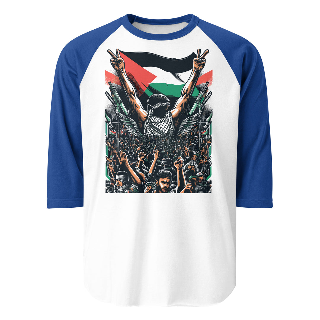 Art by Moh - Men’s ¾ Sleeve Raglan Shirt, 34 Sleeve Raglan Shirt White Royal