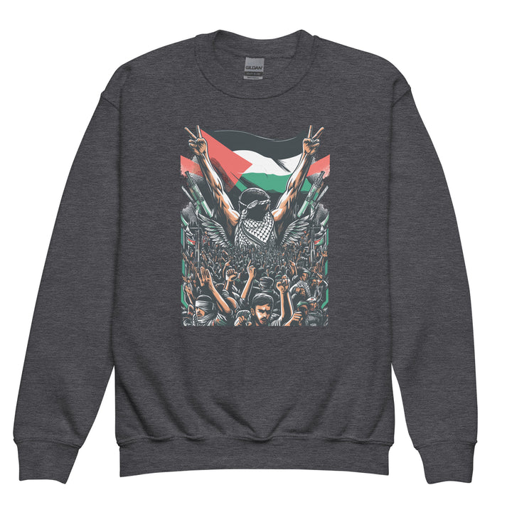 Art by Moh - Youth Crewneck Sweatshirt, Dark Heather