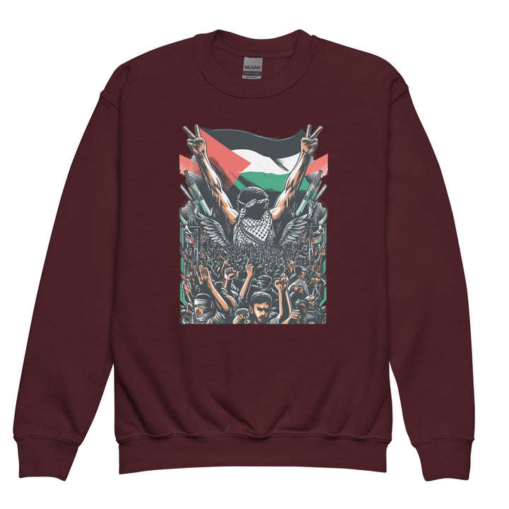 Art by Moh - Youth Crewneck Sweatshirt, Maroon