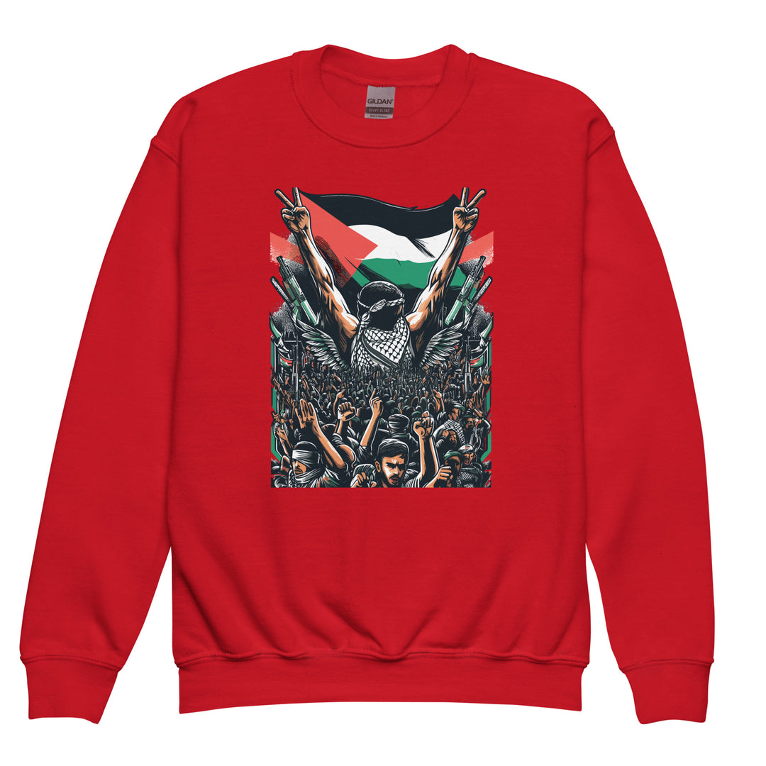 Art by Moh - Youth Crewneck Sweatshirt, Red