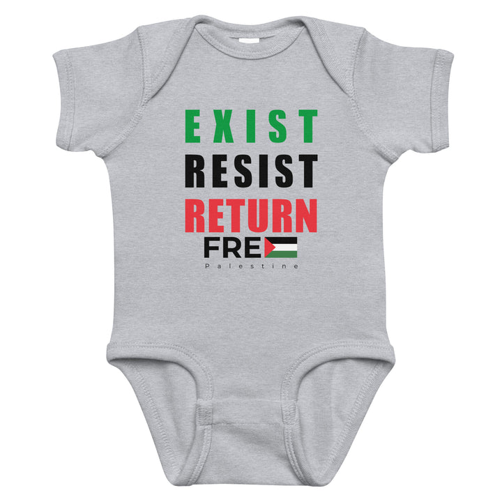 Exist. Resist. Return. - Baby Bodysuit, Heather
