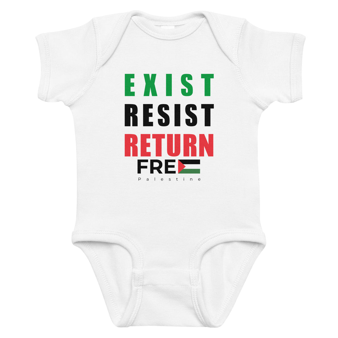Exist. Resist. Return. - Baby Bodysuit, White